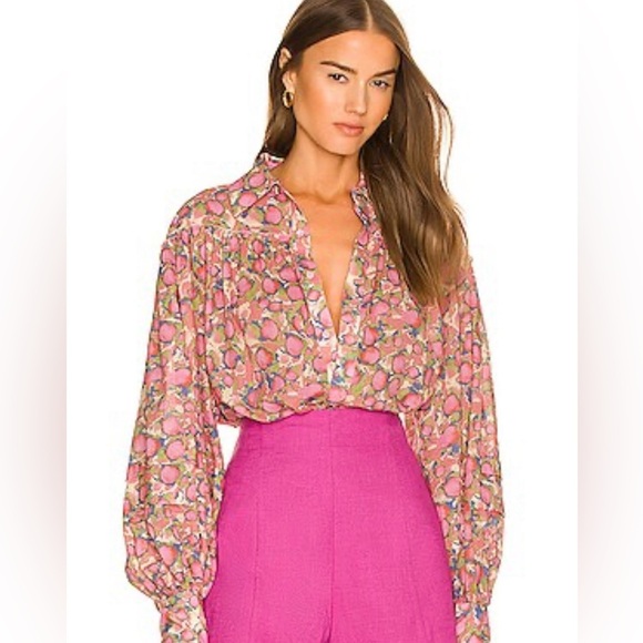 Anthropologie Aureta Elodie Blouse - Candy Crush Medium - Picture 1 of 6